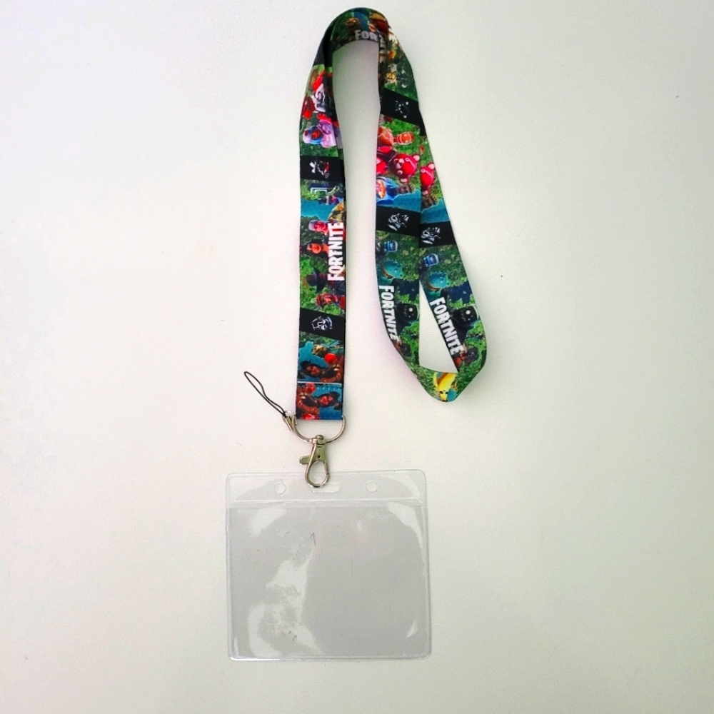 K2. Fortnite Green Lanyard and Vaccine Card Holder